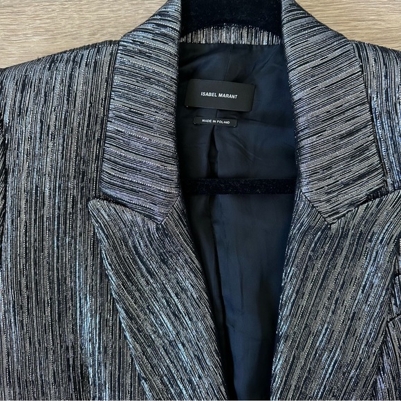 Isabel Marant Denel Double-Breasted Metallic Cocktail Blazer - Picture 2 of 13
